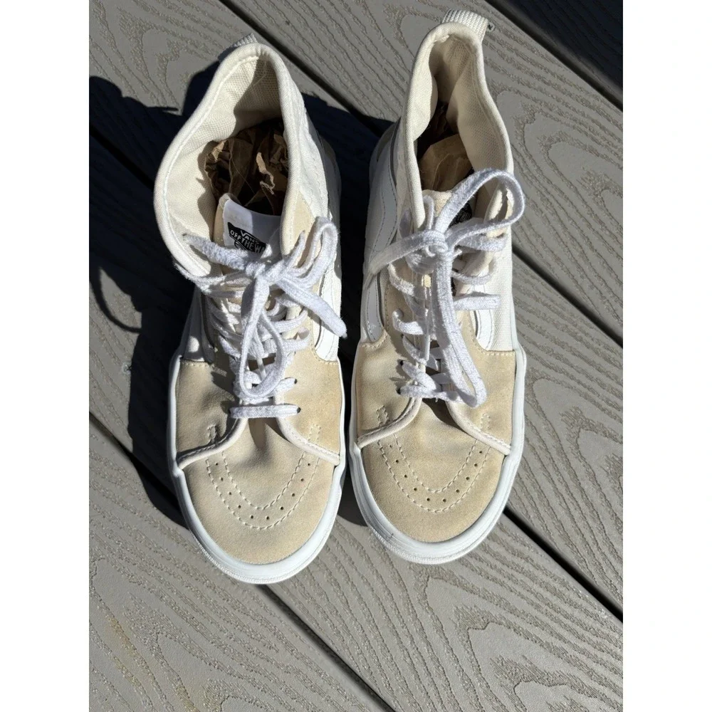 VANS Sentry Sk8-Hi WC Boots High Canvas Suede Skate White Men's Size 7.5/Women 9
